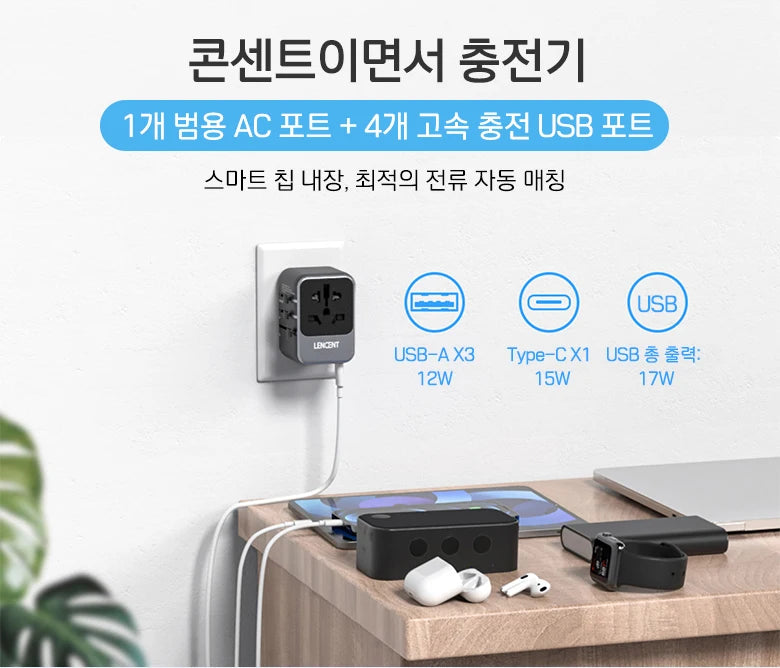 LENCENT Universal Travel Adapter