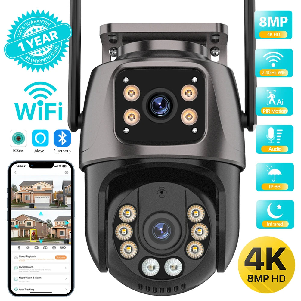 4K Dual-Lens WiFi PTZ Camera