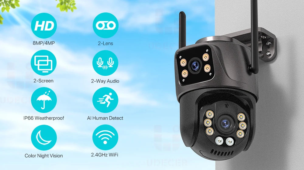 4K Dual-Lens WiFi PTZ Camera
